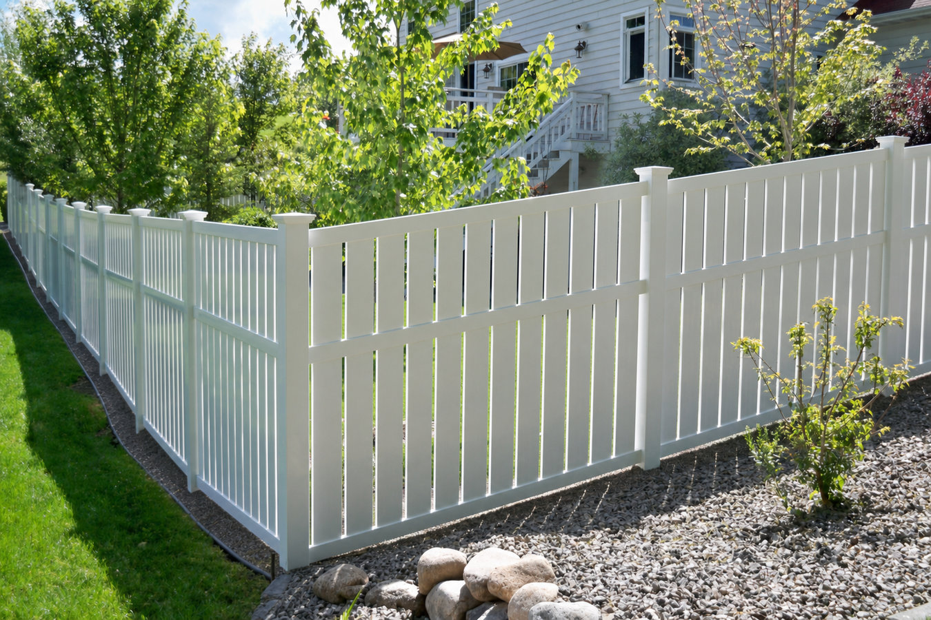 Vinyl fence installation